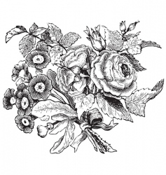 Antique flowers engraving Antique flowers engraving vector image