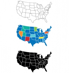 USA Map united states of america map by state vector image