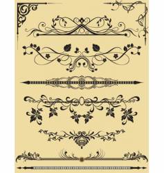 Retro floral frame elements vector image