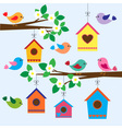 Birdhouses in spring vector image