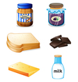 Different foods with vitamins and minerals vector image