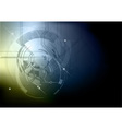 Tech background blue gold dark vector image
