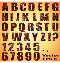 Grunge Letters and Numbers vector image