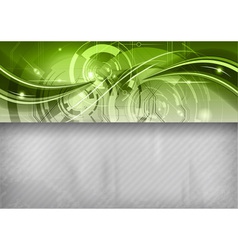 Tech background line top green vector image