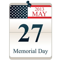 Calendar for Memorial Day vector image