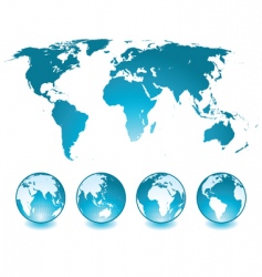 Globes and world map vector image