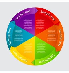 Concept of colorful circular banners with arrows vector image