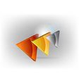 Three colors triangles silver gold bronze vector image
