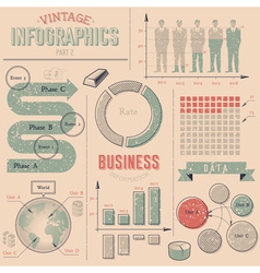 Vintage infographics design elements vector image