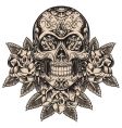 Skull and roses vector image