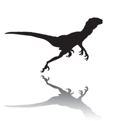 Silhouette of a running dinosaur vector image