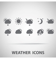 Set of weather icons - silhouette vector image