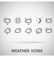 Set of weather icons - silhouette vector image
