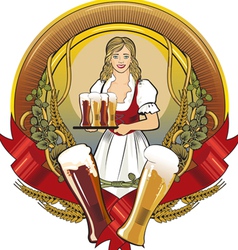 Girl beer waitress radial vector image