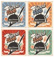 Set of retro restaurant posters vector image