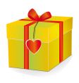 Yellow box with red ribbon vector image