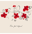 Red flowers composition vector image