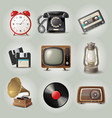 Retro icons vector image