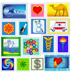 Stamps set vector image