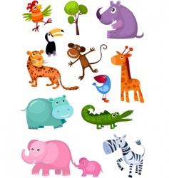 Animal set vector image