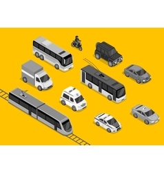 Isometric 3d Transport Set Flat Design Isometric 3d Transport Set Flat Design vector image