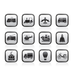 Travel and transportation icons vector image