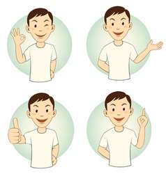 Gesturing Cartoon Man Set vector image