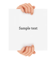 Two hands holding sign Two hands holding sign vector image