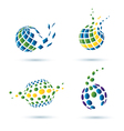 Set of abstract globe icons vector image
