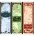 Set of three vintage bookmarks with map parts vector image